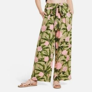 NWOT Agua Bendita x Target Women's Large Peony Print Wide Leg Pants Medium
